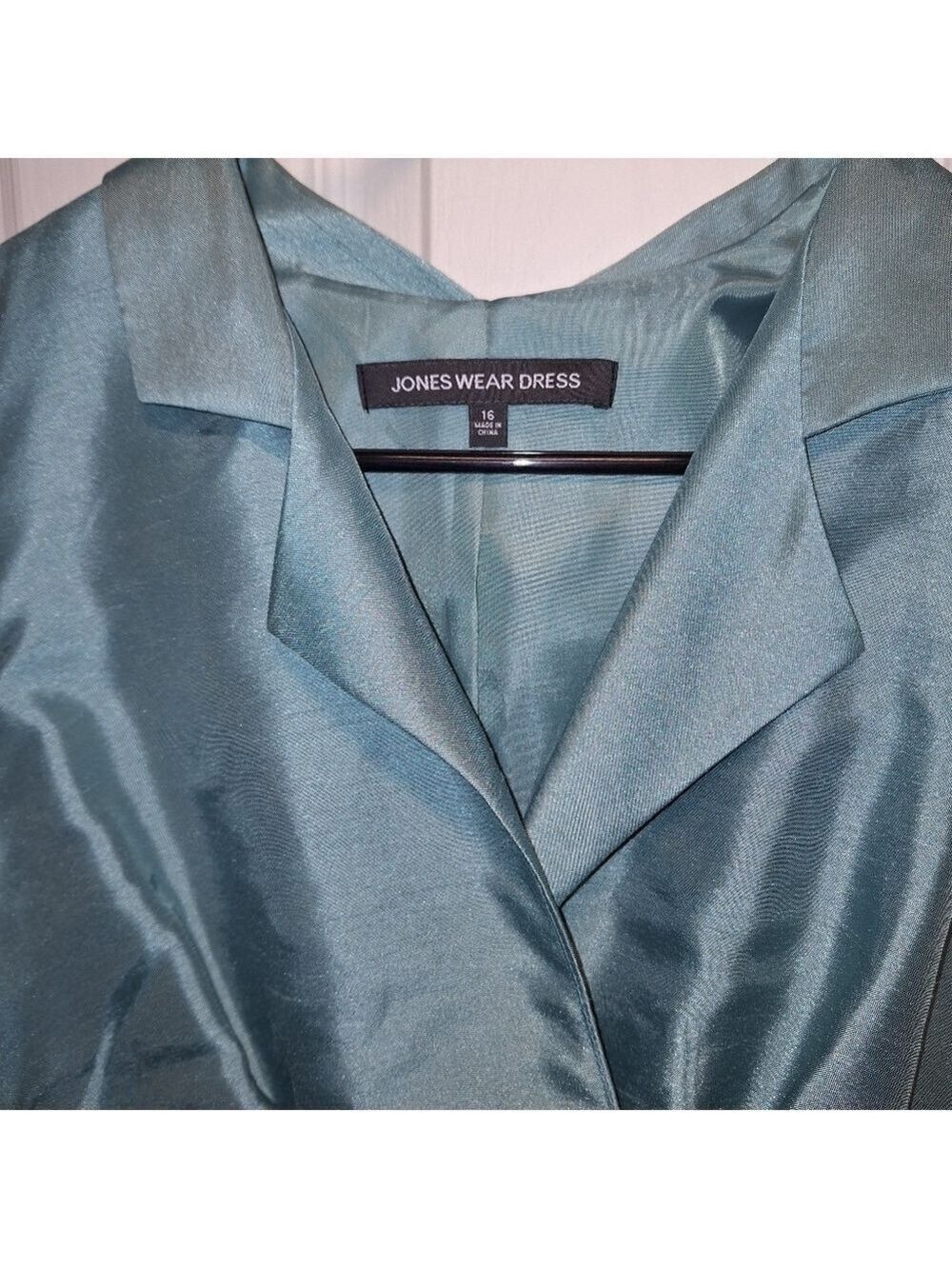Jones Wear Slate Teal Green Cocktail Dress Size 16 - Picture 6 of 7